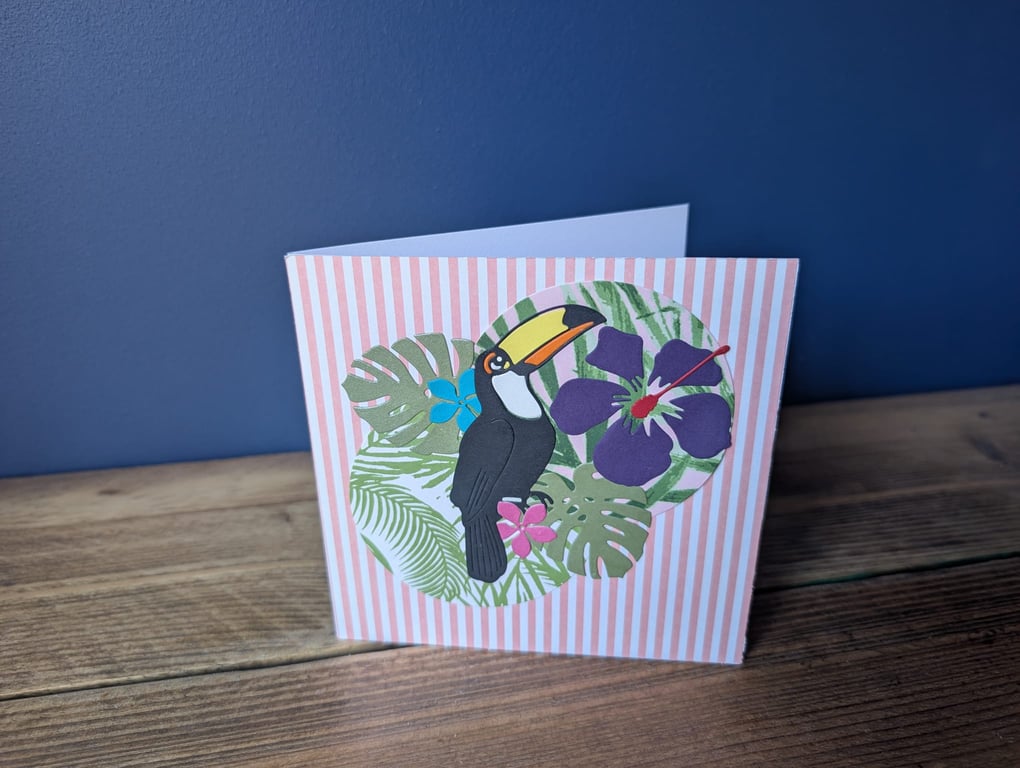 Handmade toucan design card with envelope