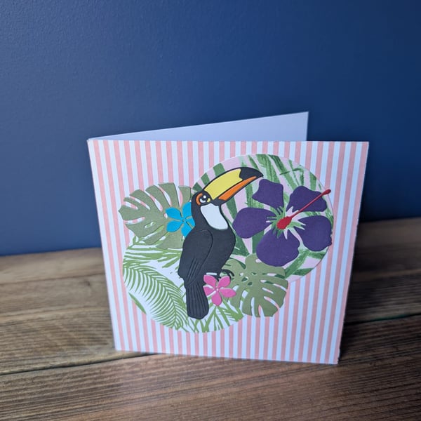 Handmade toucan design card with envelope