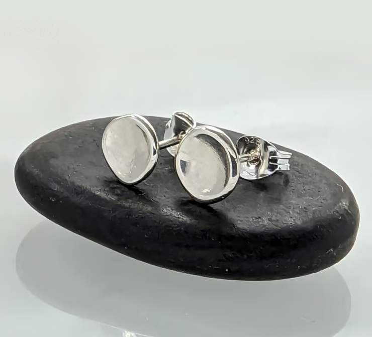 STERLING SILVER concave stud earrings, Handmade Urban Design Jewellery