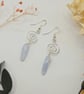 Blue Lace Agate Spiral Earrings, Sterling Silver Hooks, Open Spiral Charms - Image 2