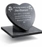  Memorial Grave Marker Heart GraveStone Granite Slanted Memorial Plaque Stone - Image 1