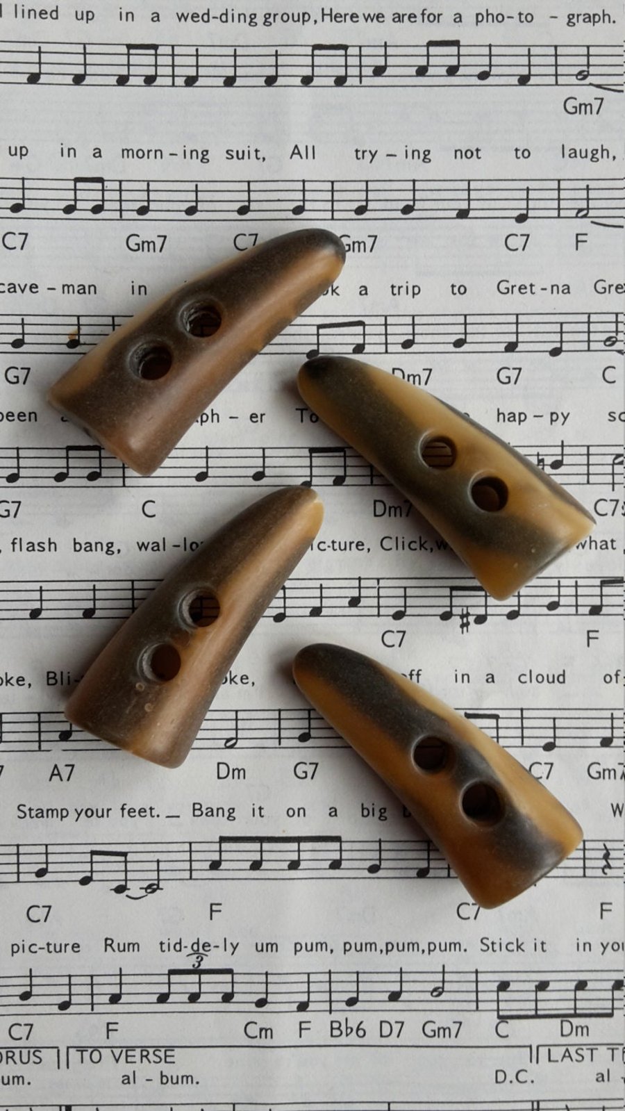 2" Silk Finish Polyester Horn Toggle Buttons