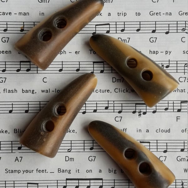 2" Silk Finish Polyester Horn Toggle Buttons