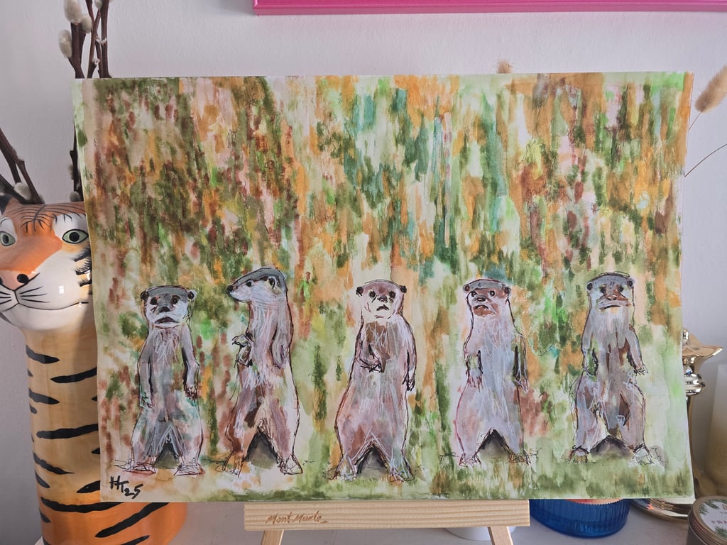 Otters dance crew on A3 paper 