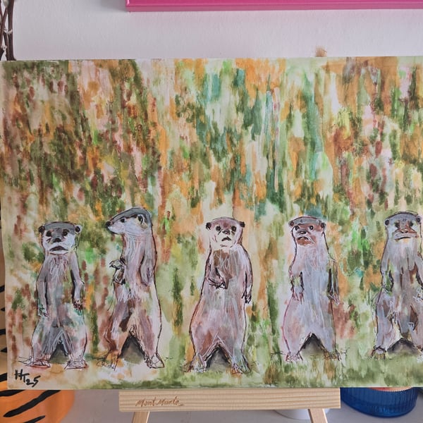 Otters dance crew on A3 paper 