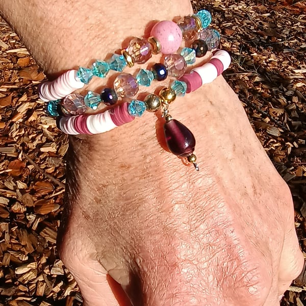 "Dance" - Set of 3 beaded bracelets 