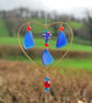Blue glass sun catcher with heart - Image 2