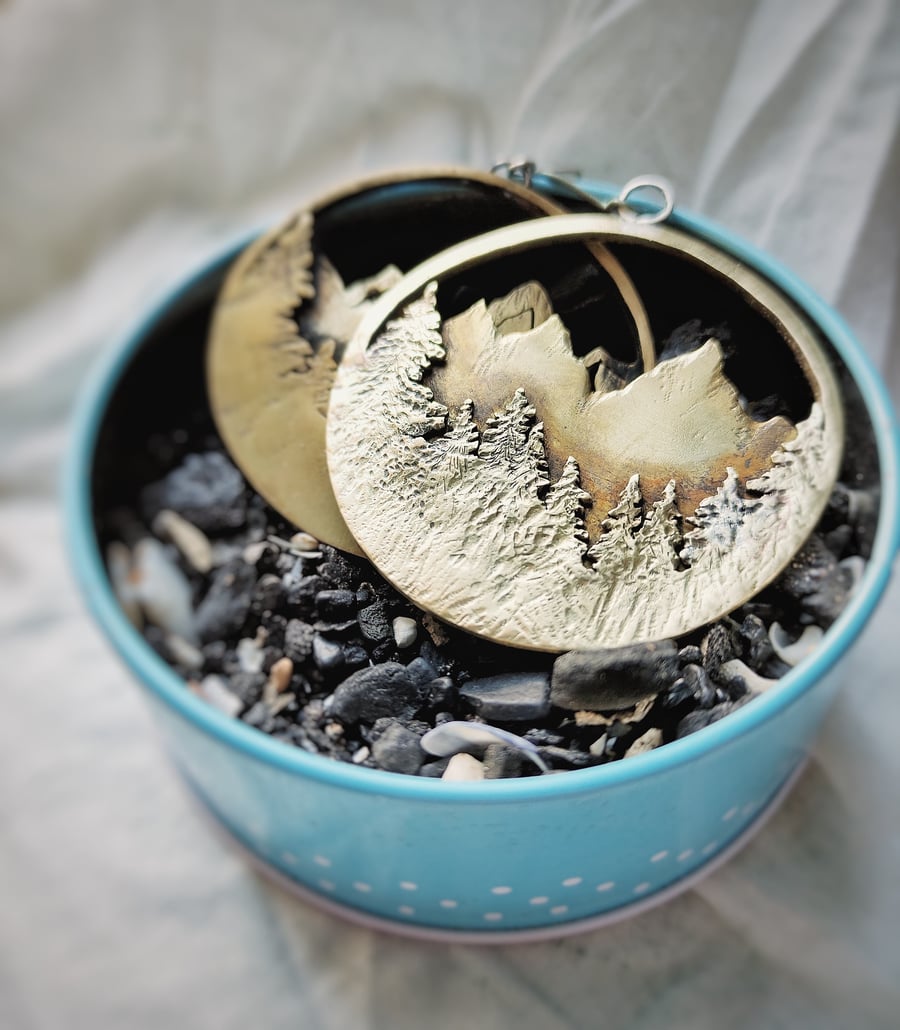 Mountain Forest Hoop Earrings