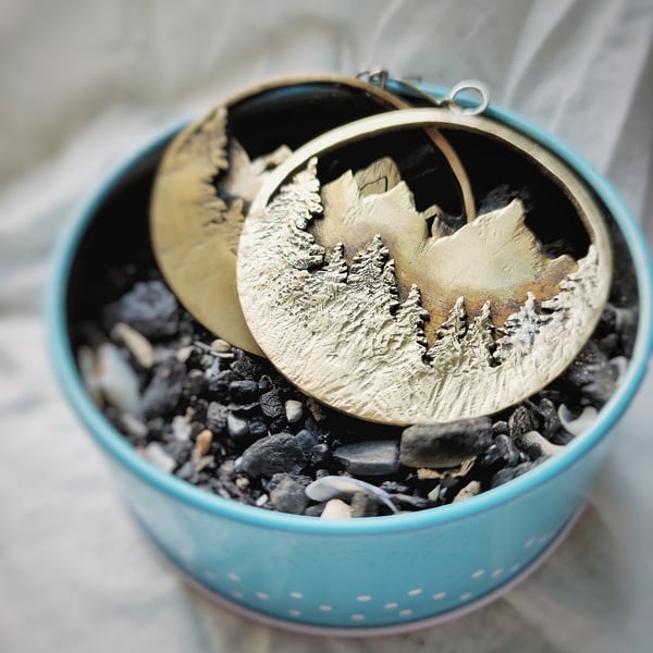 Mountain Forest Hoop Earrings