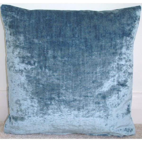 16" Cushion Pillow Cover Blue Crushed Velvet 16x16 40cm Square