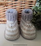 Designer Hand Knitted Merino Wool Baby Booties 0-3 months size  - Image 4