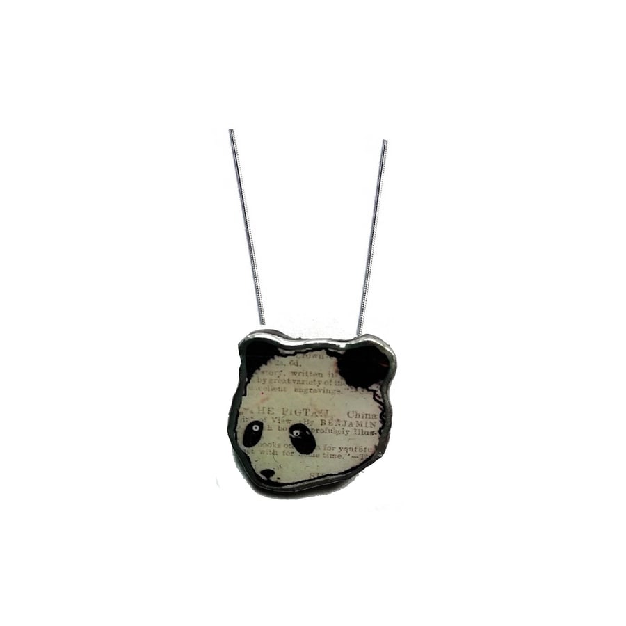Whimsical mini panda resin Necklace by EllyMental