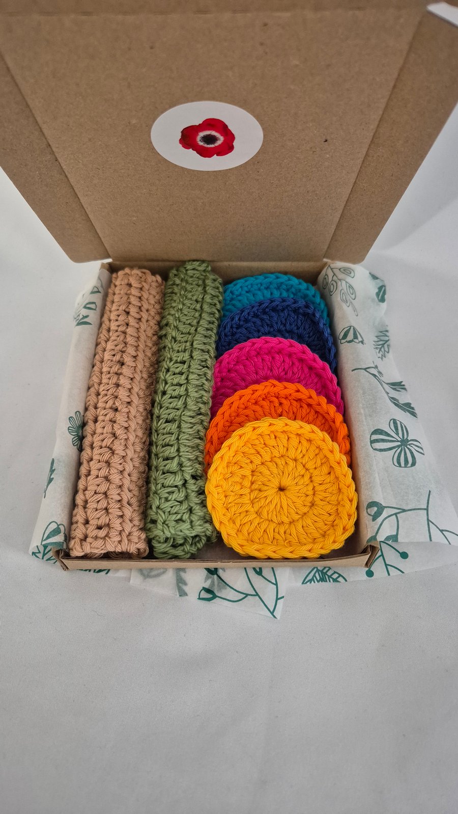 Eco friendly crochet beauty gift set, make up wipes & flannels, sustainability