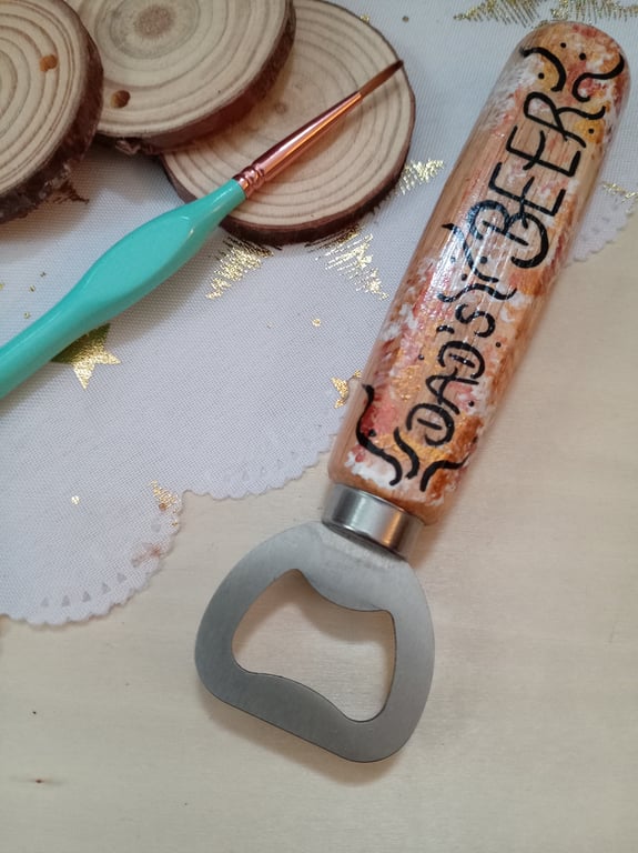 Wooden dads beer bottle opener 
