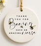 Nurse Thank You Ornament – Beeing an Amazing Nurse Keepsake Gift – NHS Gift