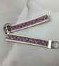Floral key fob, Mauve wristlet key ring, Handmade - Image 10