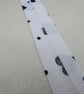 5m Handmade Narrow White Black Heart Cotton Bias Binding - Image 2