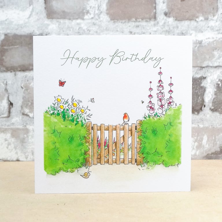 Birthday Card Garden Gate