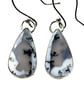 Dendritic Agate Earrings Silver Jewellery Gift Teardrop Dangle Snow Scene 925 - Image 4