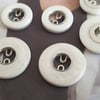 18mm 23mm Designer Silver and Polyester Pearl Italian Made Buttons LAST FEW NOW.