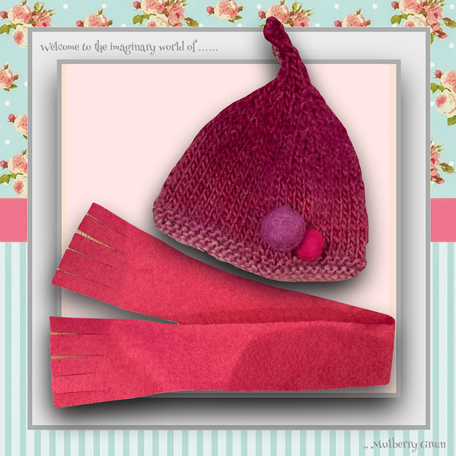 Pink Shaded Hat and Scarf Set