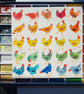 Whimsical Rainbow Chickens, Hand-Painted original artwork - Image 1