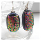 Handmade Fused Dichroic Glass Earrings 270 Sterling Silver hooks