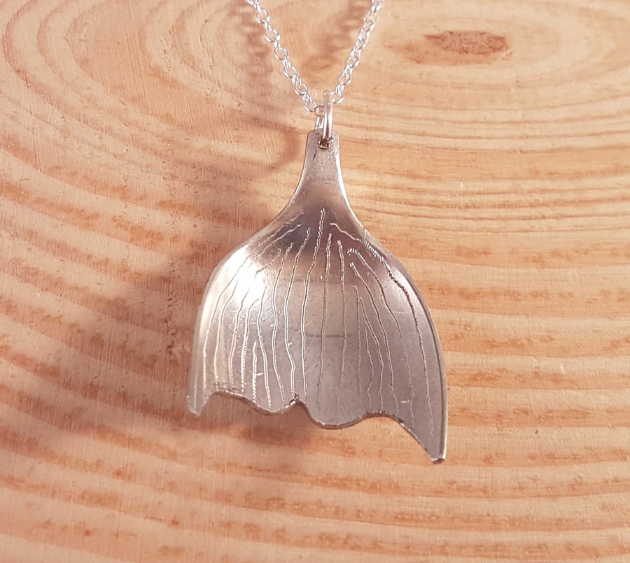 Upcycled Silver Plated Small Mermaid Tail Spoon Necklace SPN021709