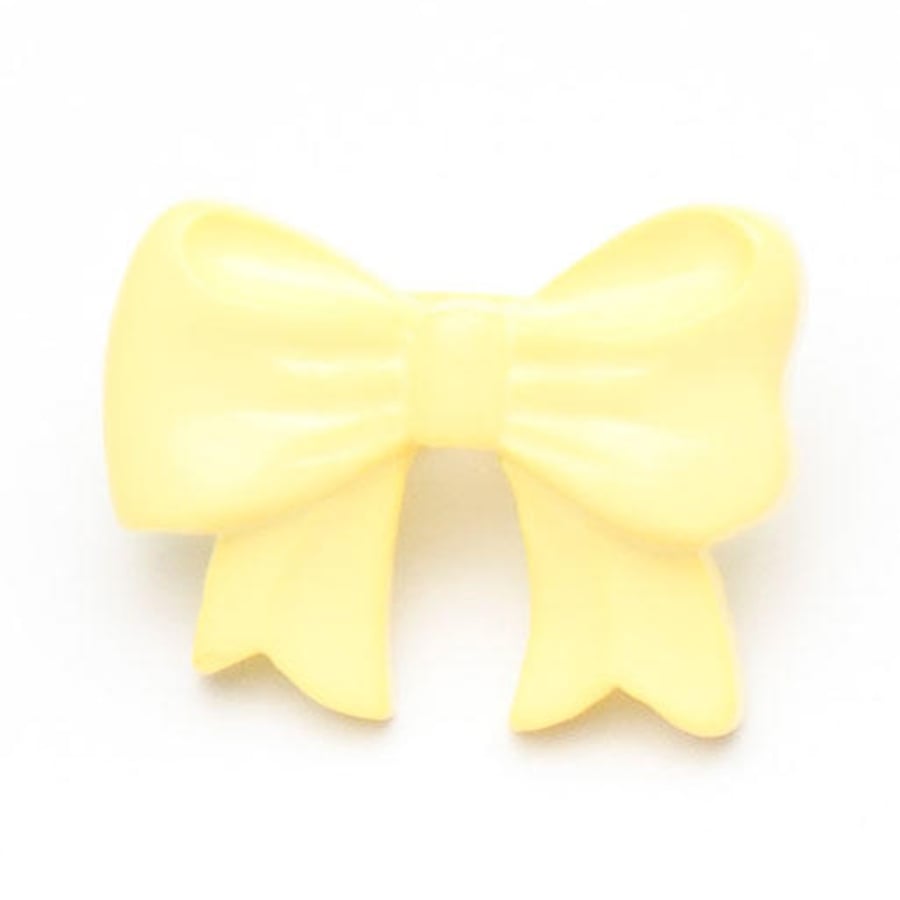 10 yellow bow buttons, novelty knitting, sewing, crochet buttons 17mm