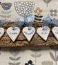 Ceramic personalised heart name plaques, Christmas decorations, labels - Image 3
