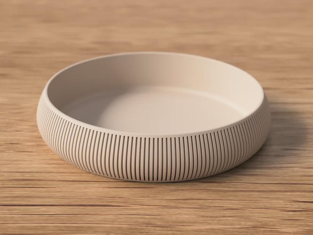 Japandi Catch All Bowl, Minimalist Ribbed Decorative Tray, Scandinavian Entryway