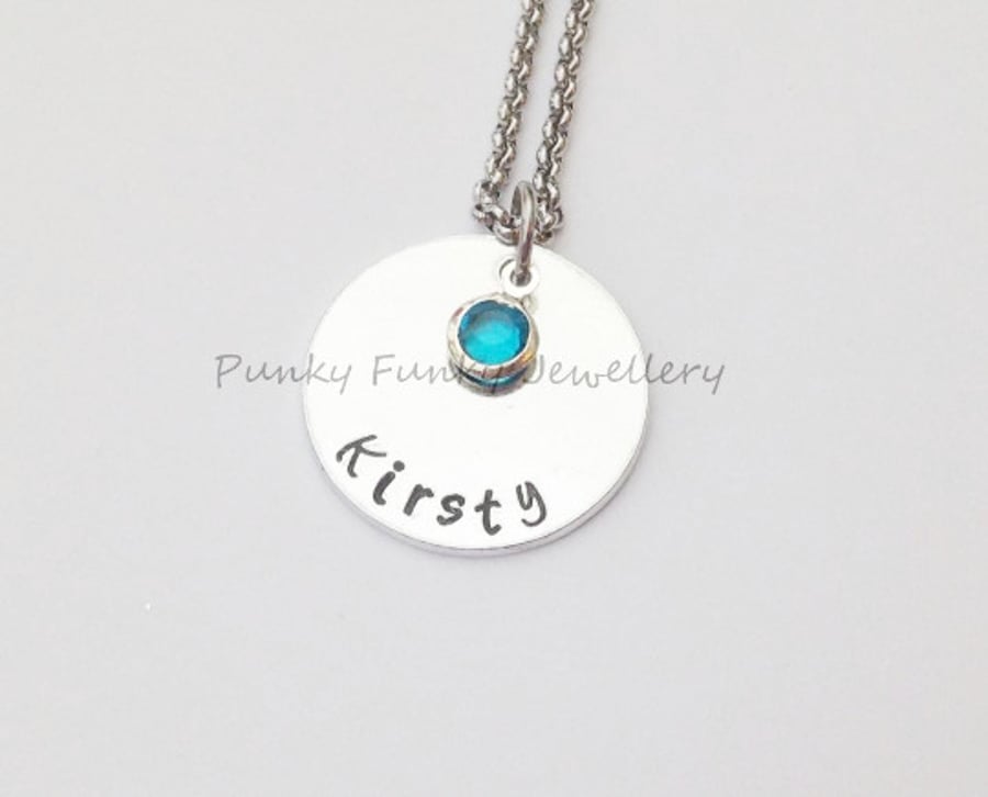 Name Necklace - Birthstone Jewellery - Personalised Birthday Gift For Her