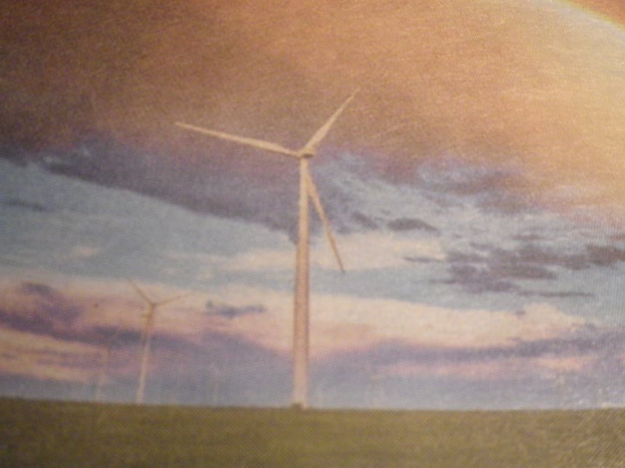  The Windfarm,  A4 unframed ,mounted,free hook & easel, free shipping Ref 2361