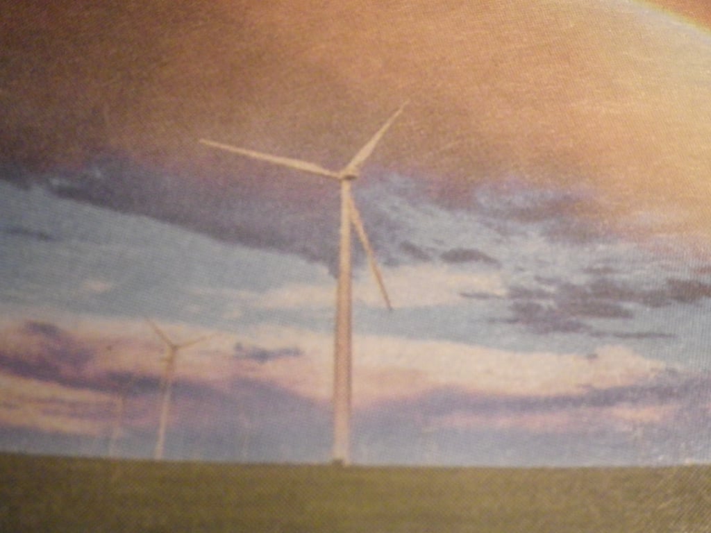  The Windfarm,  A4 unframed ,mounted,free hook & easel, free shipping Ref 2361