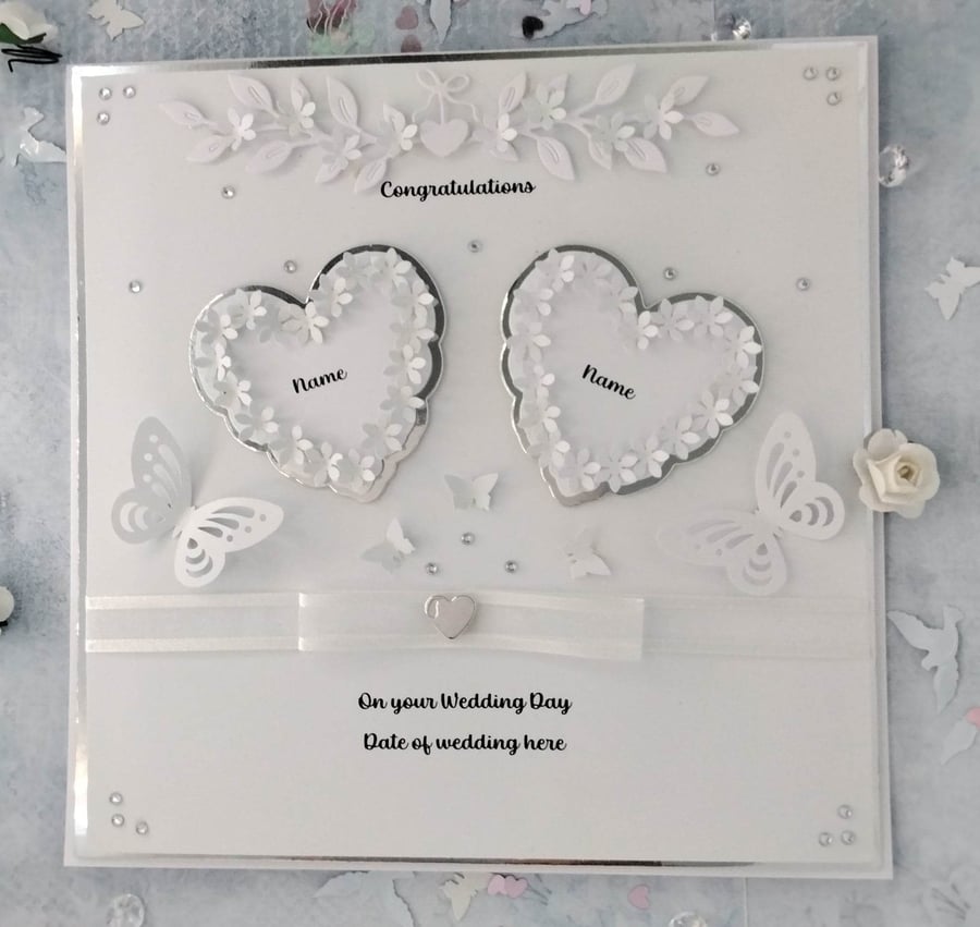 Handmade, unique, luxury, personalized Wedding Engagement card 