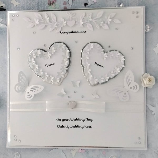 Handmade, unique, luxury, personalized Wedding Engagement card 