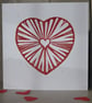 Handprinted heart greetings card - Image 5