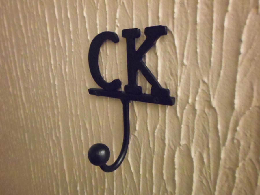 Two Letter Coat Hook................Wrought Iron (Forged Steel) FREE Fittings