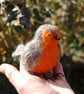 Needle Felt Robin - wool textile art  - Image 1