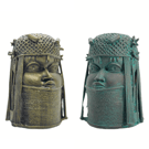 Benin bronze Greathead bust, 3d printed african king statue, Benin oba figurine,