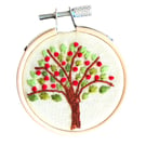 Miniature Embroidery hoop apple tree