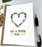 Handmade Pressed Flower Heart, Mother's Day, Birthday Card  - Image 4