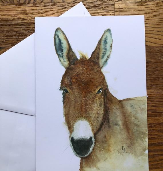  A5 blank card of Delabole Donkey - 