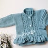 Mara knitting pattern. Baby, girls, childrens cardigan pattern