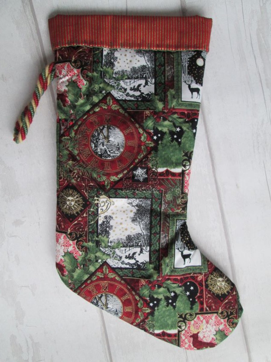 SALE - Festive Collage Christmas Stocking