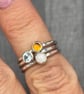 Birthstones Silver Stack Ring, Sterling Silver Stack Ring, customised stack ring - Image 2