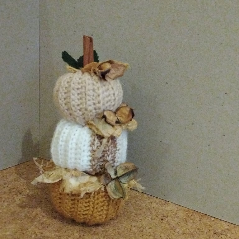 Handmade crochet pumpkin autumn decoration
