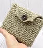 Hand knitted pouch in beige - Image 1