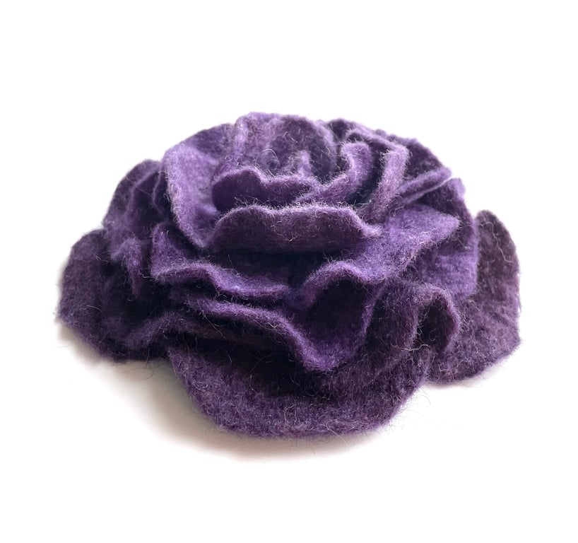 Felt Flower Pin Floral Brooch Handmade Item Wool Jewelry Unusual Jewellery Shawl