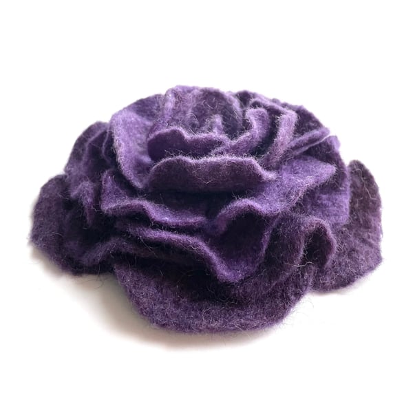 Felt Flower Pin Floral Brooch Handmade Item Wool Jewelry Unusual Jewellery Shawl